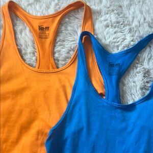Nike Dri-FIT Bright Orange and Blue Tank Tops